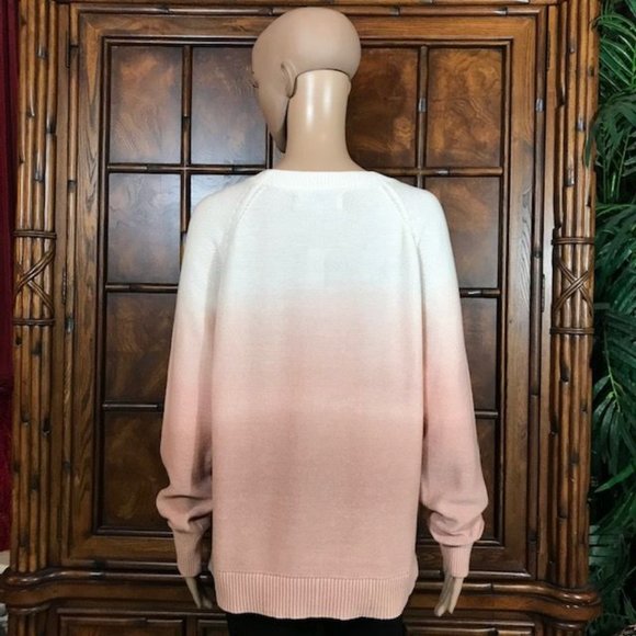 LOFT 100% Cotton Canyon Rose Ombre Sweater - Picture 3 of 13